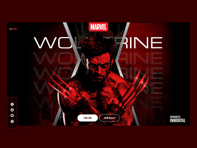 Wolverine Fan Web concept concept art marvel ui ux web website wolverine