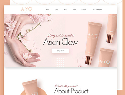 Asian Glow Webpage branding cosmetic ui ux web design