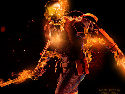 GHOSTSTROKE CHARACTER MANIPULATION dc dc comics deathstroke fireflame ghost rider manipulation marvel photoshop photoshop cc