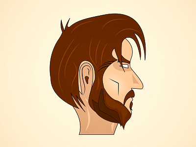 Men with Beard Illustration anime art artwork beard brown hairs cartoon cartoonic character face illustrate illustration men