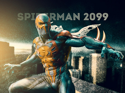 Spiderman 2099 - Future Spider 2099 black panther spiderman comic manipulation marvel photo spiderverse wallpaper wolverine