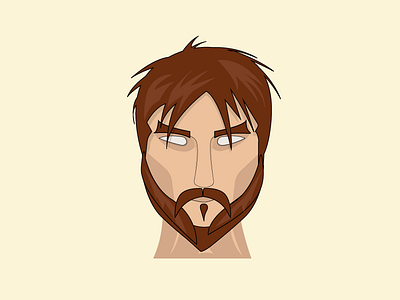 Men with Beard Illustration - 2 Front View