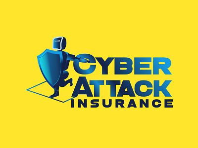 Cyber Attacl Logo Illustration art artwork blue branding character design illustration illustrator insurance logo logo critique logo design logo designer orange photoshop