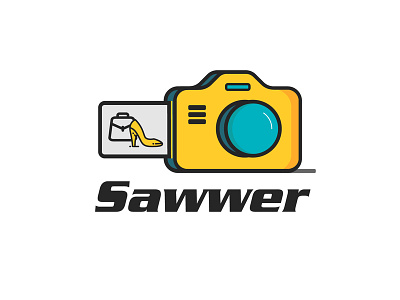 Sawwer Ecommerce Photography Logo branding design ecommerce illustration logo logo critique logo design photography pro yellow yellow logo