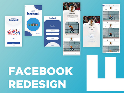 Facebook Redesign Concept | Uplabs Challange app apps branding facebook illustration mobile mobile app design mobile ux redesign ui ui ux design ux