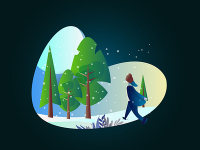 Snowy Winter Illustration