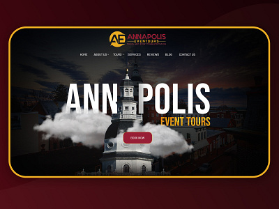 Event Tours Website Mockup annapolis background banner booking design event informative tours typography ui ui deisgn ui ux ux web web design webdesign
