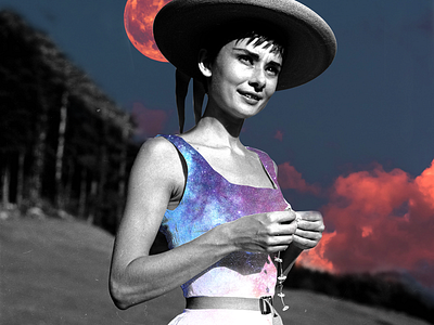 Audrey audrey hepburn digital illustration illustration photomanipulation photoshop