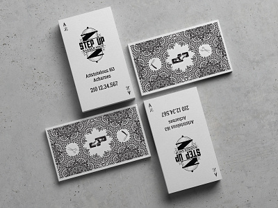 Step Up Barber Shop Card barbershop branding card digital illustration illustration logo typography