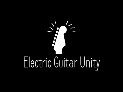 Electric Guitar Unity design logo typography vector