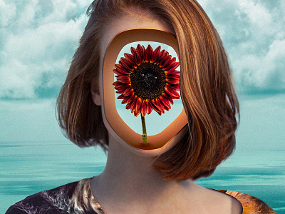 The Girl With The Flower In Her Head design digital illustration illustration photomanipulation photoshop