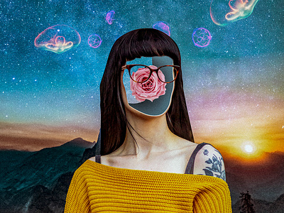 The Girl Dream About Jellyfishes design digital illustration illustration photomanipulation photoshop