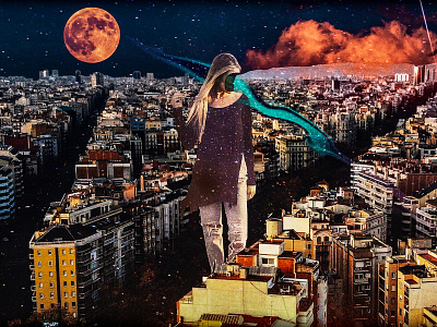 A Giant Girl Over The City Cover design digital illustration illustration photomanipulation photoshop