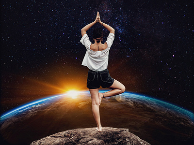 Space Yoga design digital illustration illustration photomanipulation photoshop