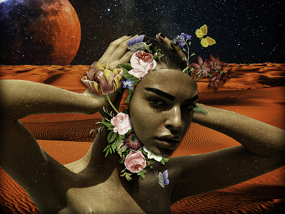 Emily Ratajkowski on the Red Planet digital illustration illustration photomanipulation photoshop