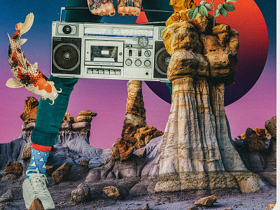 The Boombox collage design digital illustration hipster illustration photomanipulation photoshop surreal