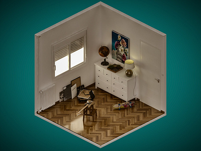 Room 1 3d 3dsmax digital illustration isometric vray