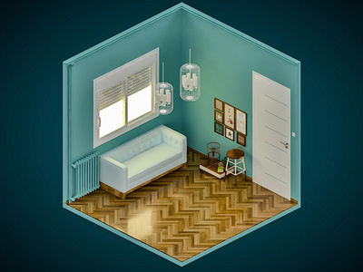 Room 8 3d 3dsmax digital illustration isometric vray