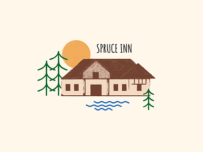 Spruce Inn art design flat icon illustration illustrator logo minimal vector