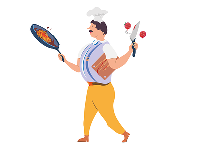Italian food design flat icon illustration logo minimal vector