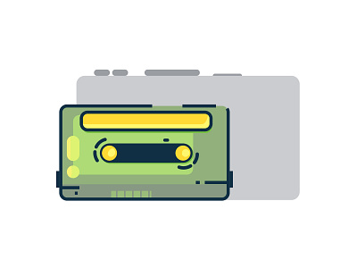 Green Mixtape design flat icon illustration logo vector