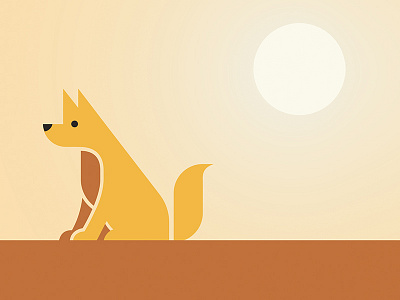 Just a Dog dog illustration sun