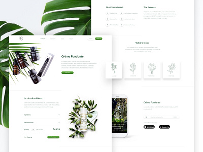 natural cosmetics aromatherapy branding clean homepage minimal natural oil therapy ui ux webdesigne