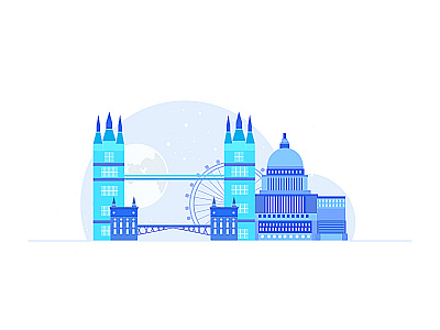 city illustration 3 blue capitol city clean flat illustration white