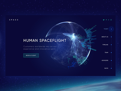 Human spaceflight flight future header hero homepage journey landing page spaceflight ui universe