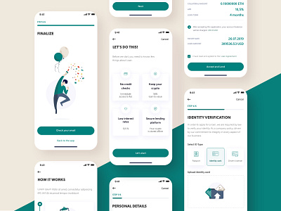 Loan Application✨ app bitcoin blockchain crypto cryptocurrency currency design ethereum ethworks flat icon illustration ui ux vector