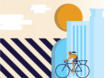 Cyclist 2.0 bikes cyclists flat illustration minneapolis