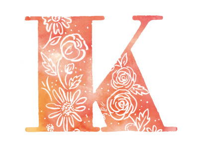 K k spring typography watercolor