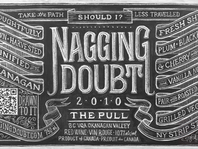 The Pull chalk lettering hand lettering wine banner vintage chalkboard