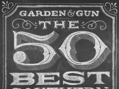 Garden & Gun chalk food garden and gun lettering southern