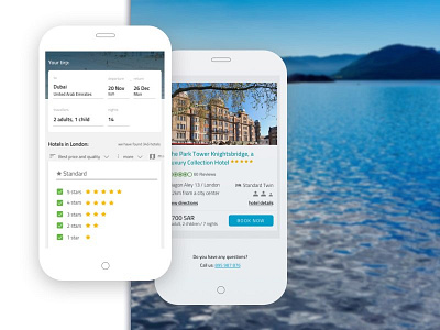 Booking flights app list page search result