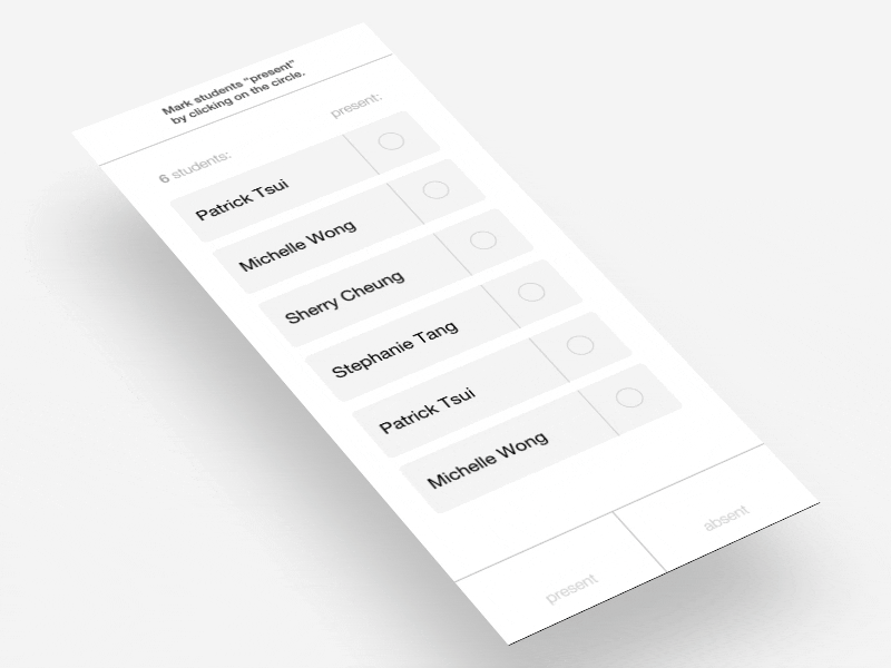 Attendance Panel prototype