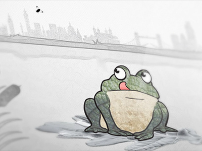 Hungry Frog Illustration animation frog illustration london texture