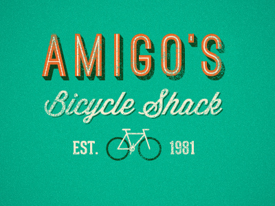 Amigo's Bicycle Shack 1981 bicycle branding est. logo