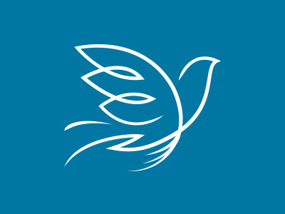 Dove bird dove flight freedom hand logo mark peace wing