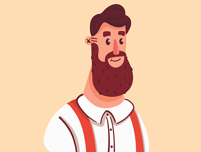 Hipster Beard adobe draw beard character design hipster man vector