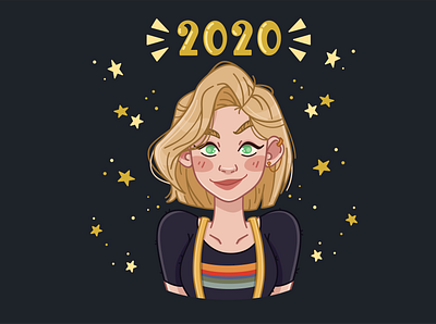 Jodie Whittaker 2020 2020 adobe draw character design colour doctor who girl illustration jodie whittaker line vector