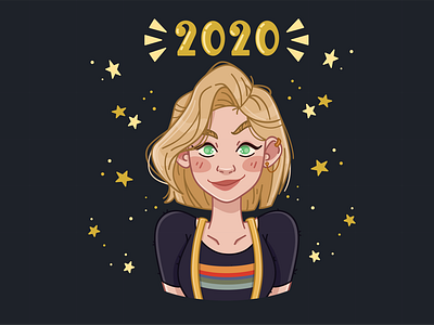 Jodie Whittaker 2020 2020 adobe draw character design colour doctor who girl illustration jodie whittaker line vector