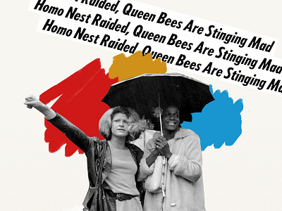 Stonewall Queen Bees collage cut illustration lgbtq stonewall