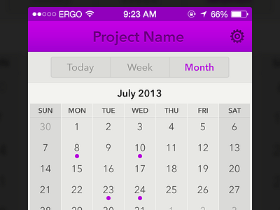 Calendar calendar ios 7 ios7 iphone project management