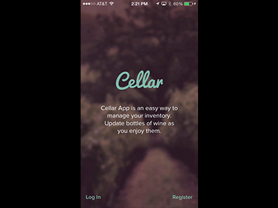 Cellar Onboarding iphone login onboard parallax registration wine app