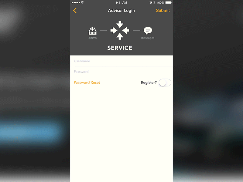 Advisor Login Animation animation app development form iphone