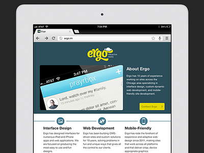 Ergo on iPad ipad mobile responsive tablet