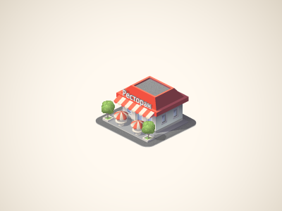 restaurant building vector