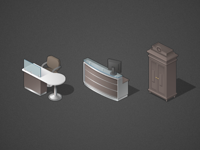 Furniture game icons table vector