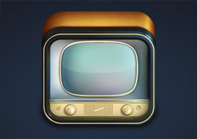 old russian tv icon ios tv vector